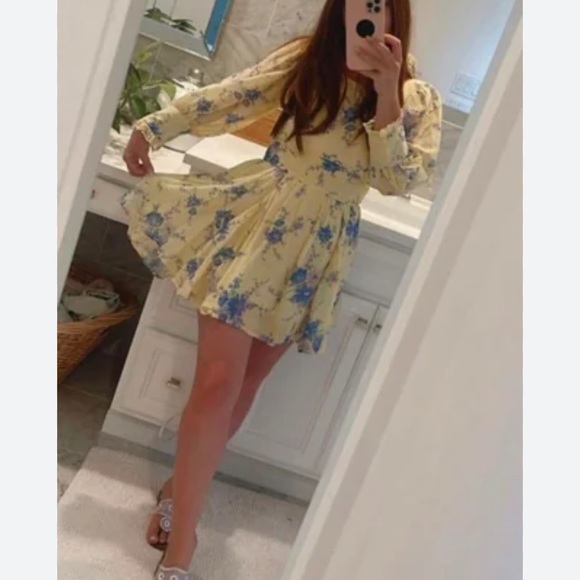 LoveShackFancy Dress in Sunshower Garden Yellow